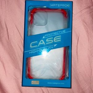 iPhone 11 Pro clear bumper case (red)